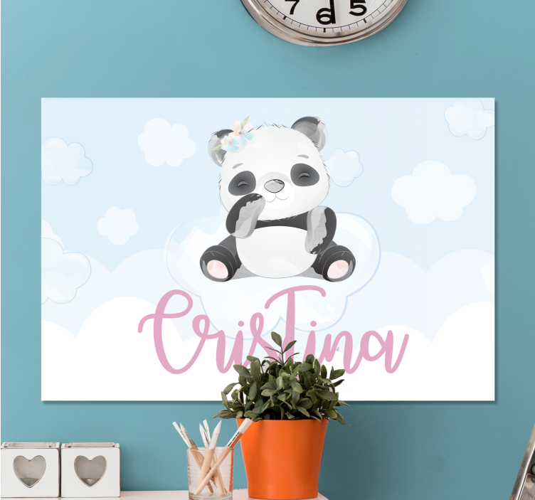 Tableau animaux personnage de panda mignon - TenStickers
