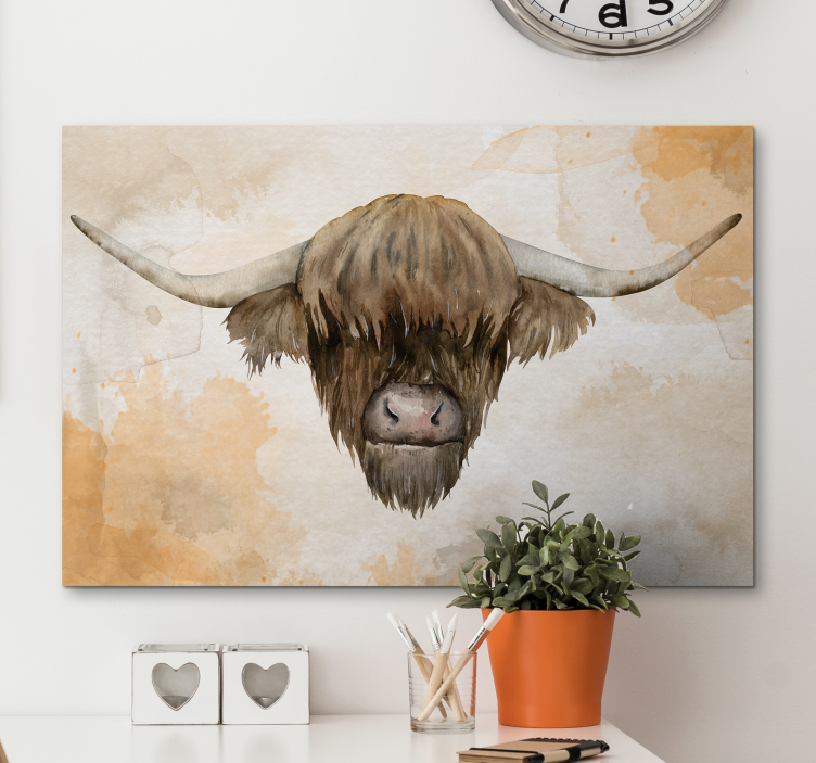 Tableau animaux portrait de bovins des highlands - TenStickers