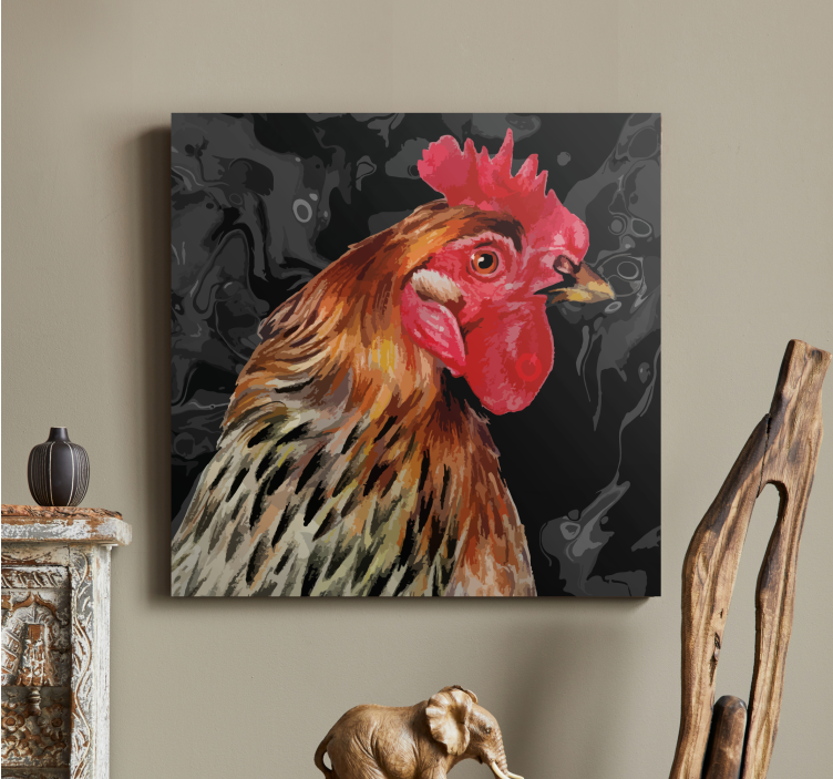 Tableau animaux portrait de coq vibrant - TenStickers