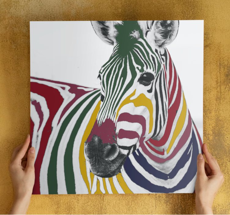 Tableau animaux portrait de zèbre coloré - TenStickers