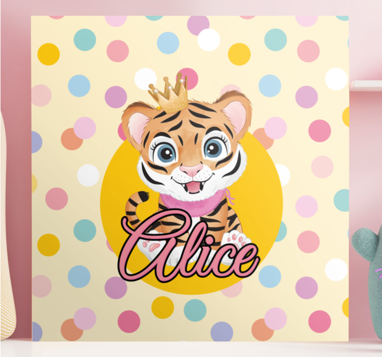 Tableau animaux tigre mignon en personnage - TenStickers