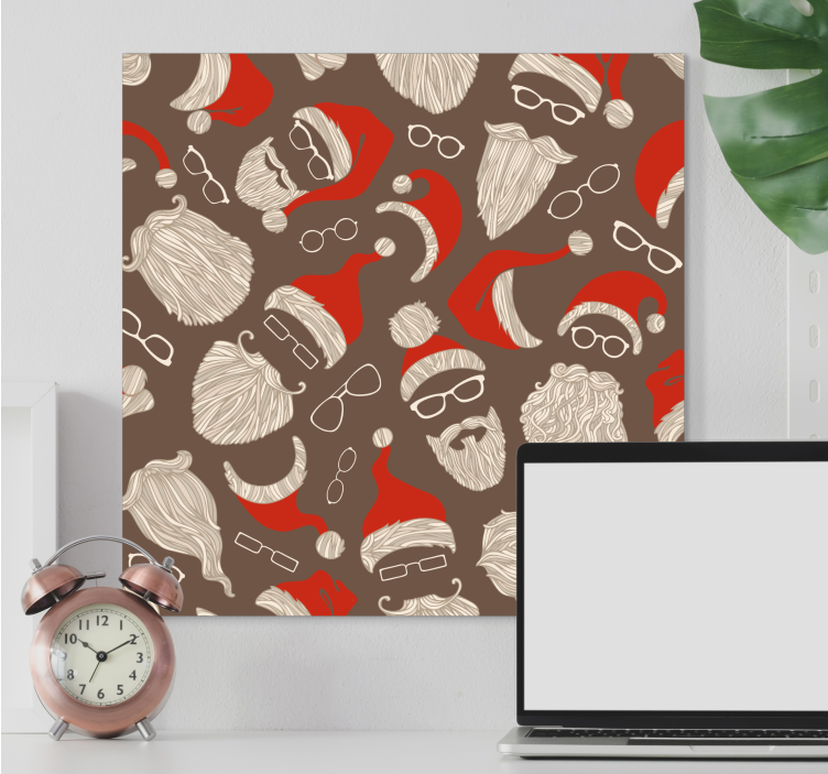 Tableau animaux visages de père noël festifs - TenStickers