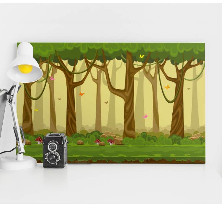 Tableau arbres scène de forêt luxuriante - TenStickers