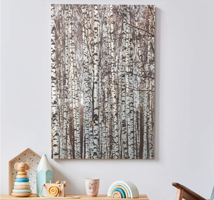 Tableau arbres sérénité de la forêt de bouleaux - TenStickers