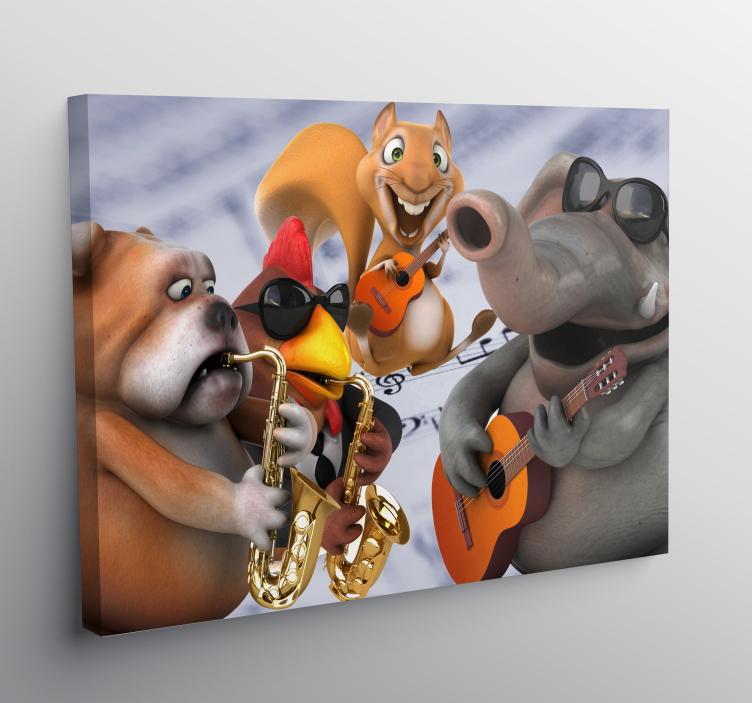 Tableau de personne groupe de musiciens animaliers - TenStickers