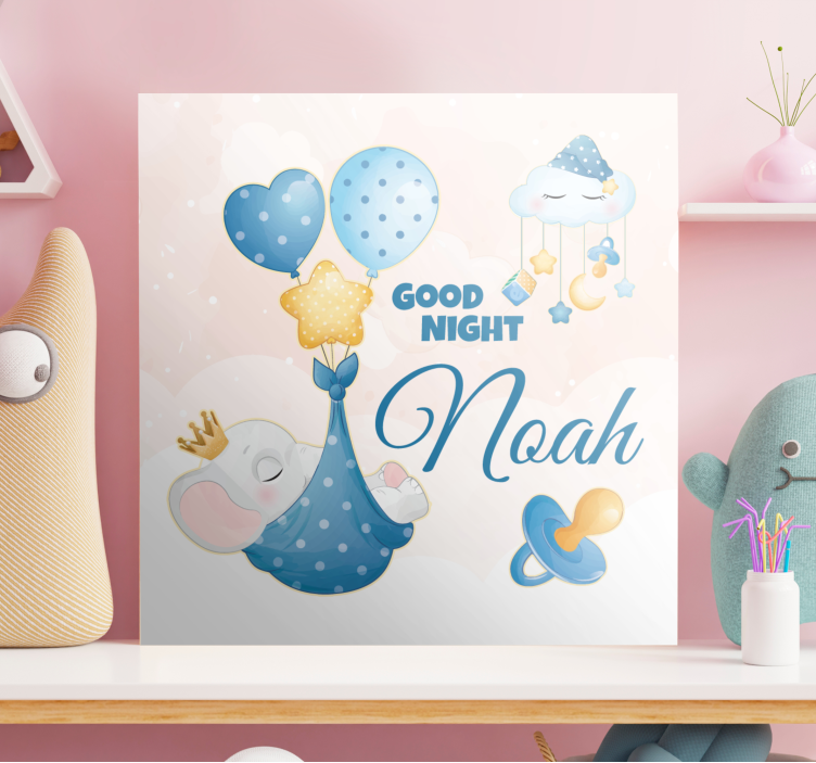 Tableau bébé Éléphant bonne nuit - TenStickers