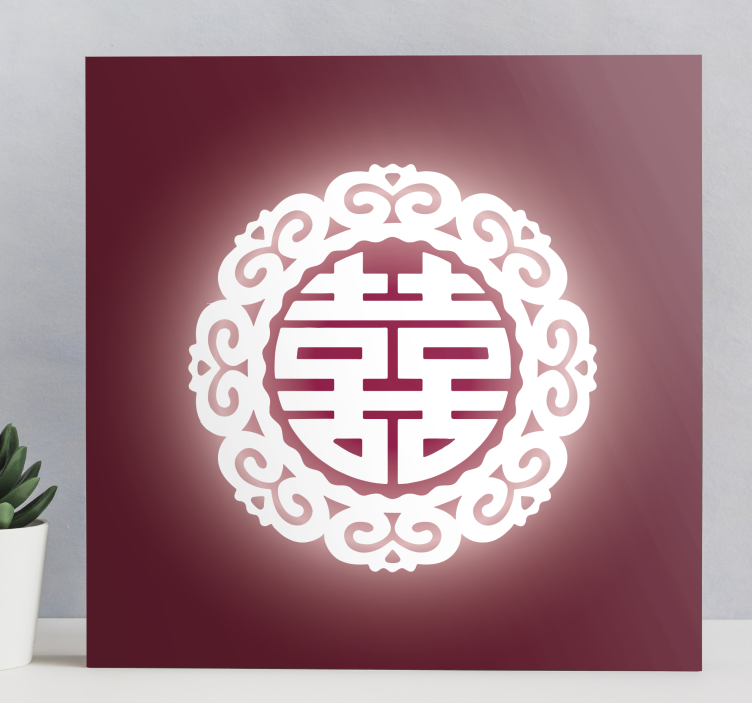 Tableau bouddha symbole chinois rouge - TenStickers