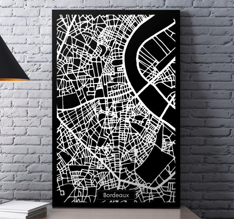 Tableau carte topographique Bordeaux - TenStickers