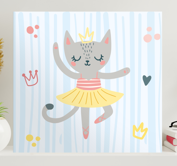 Tableau chat princesse chat dansante - TenStickers