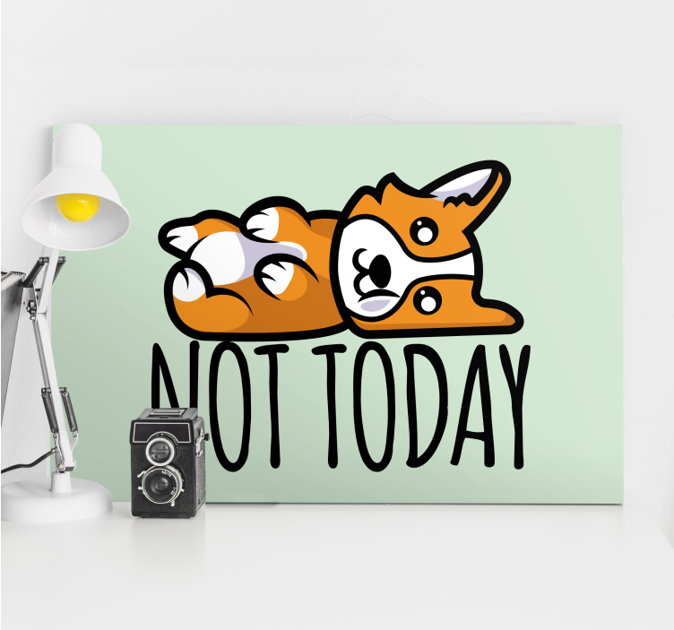 Tableau chiens corgi allongé - TenStickers
