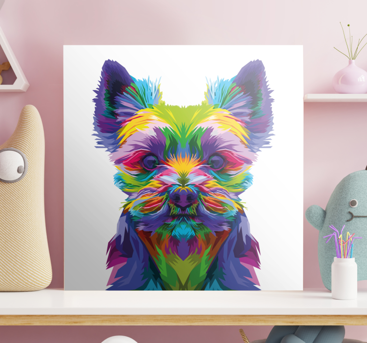 Tableau chiens illustration canine vibrante - TenStickers