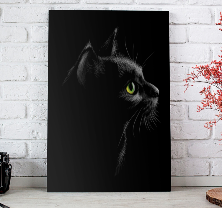 Tableau impression d'un chat Noir - TenStickers