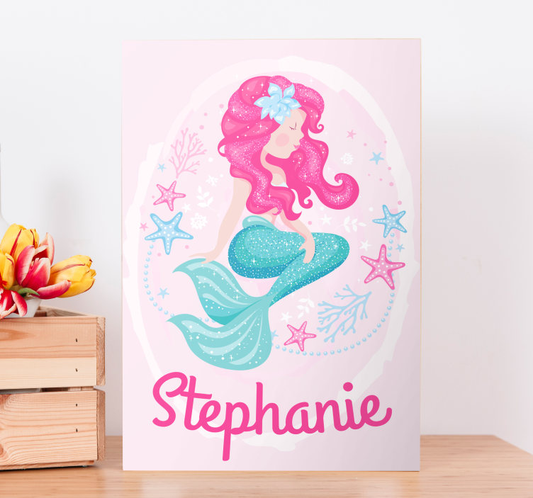 Tableau chambre enfant sirène personnalisée - TenStickers