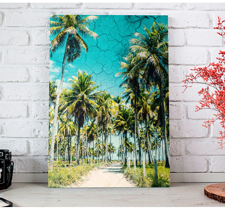 Tableau paysage allée de palmiers tropicaux - TenStickers