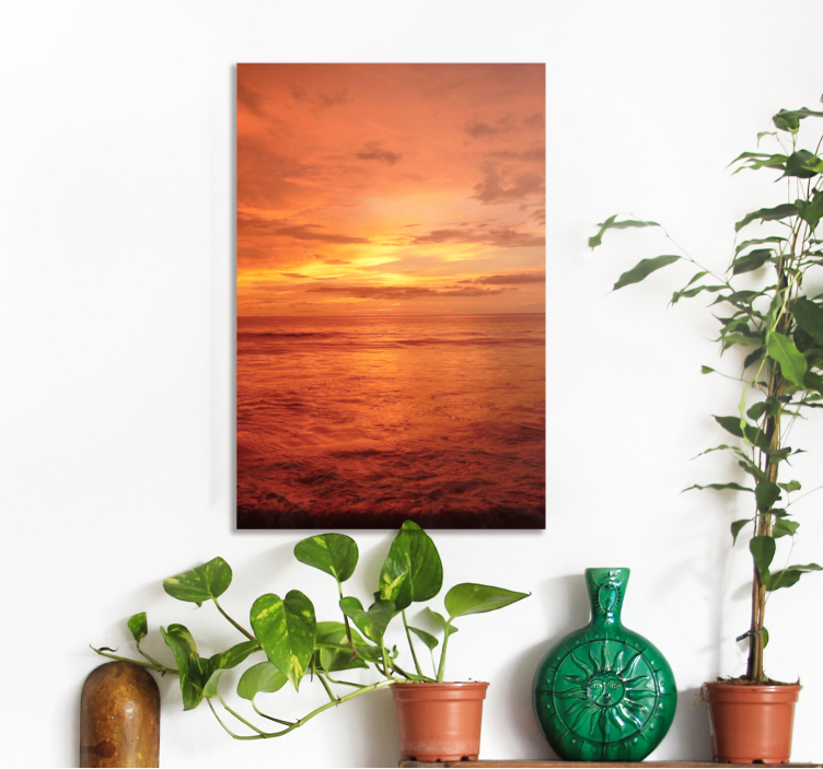 Tableau paysage coucher de soleil sur l'océan - TenStickers