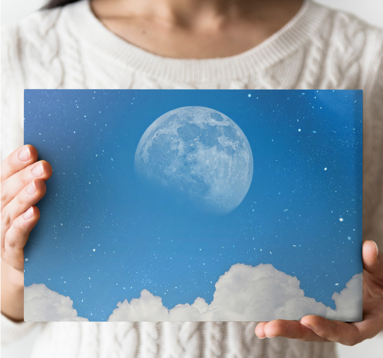 Tableau paysage lune dans le ciel - TenStickers