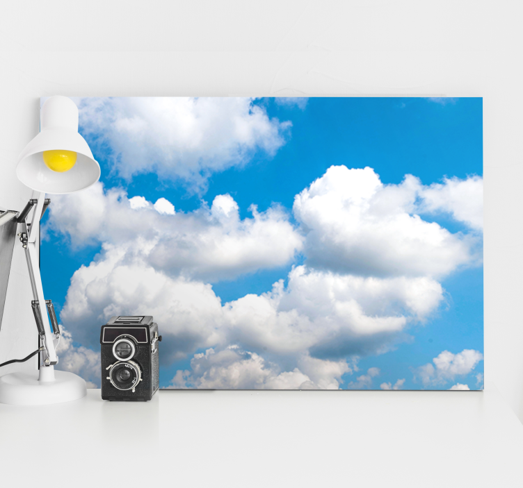 Tableau paysage nuages blancs duveteux - TenStickers