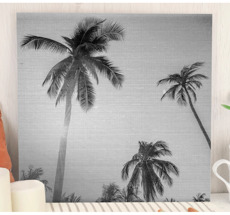 Tableau paysage silhouettes de palmiers tropicaux - TenStickers