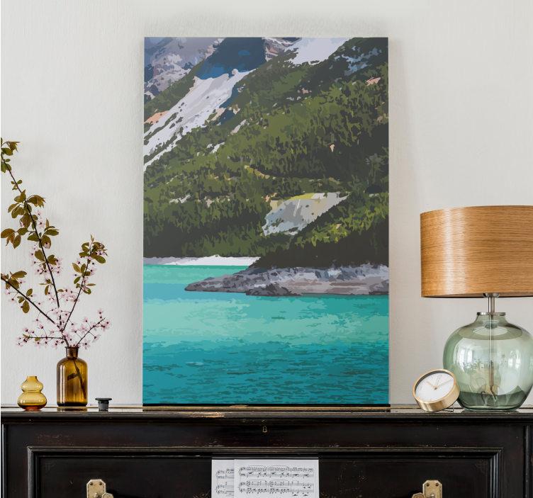 Tableau paysage vue sereine sur la montagne - TenStickers