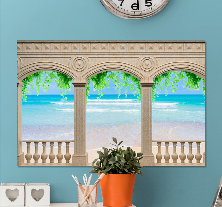 Tableau paysage vue sur l'arche en bord de mer - TenStickers