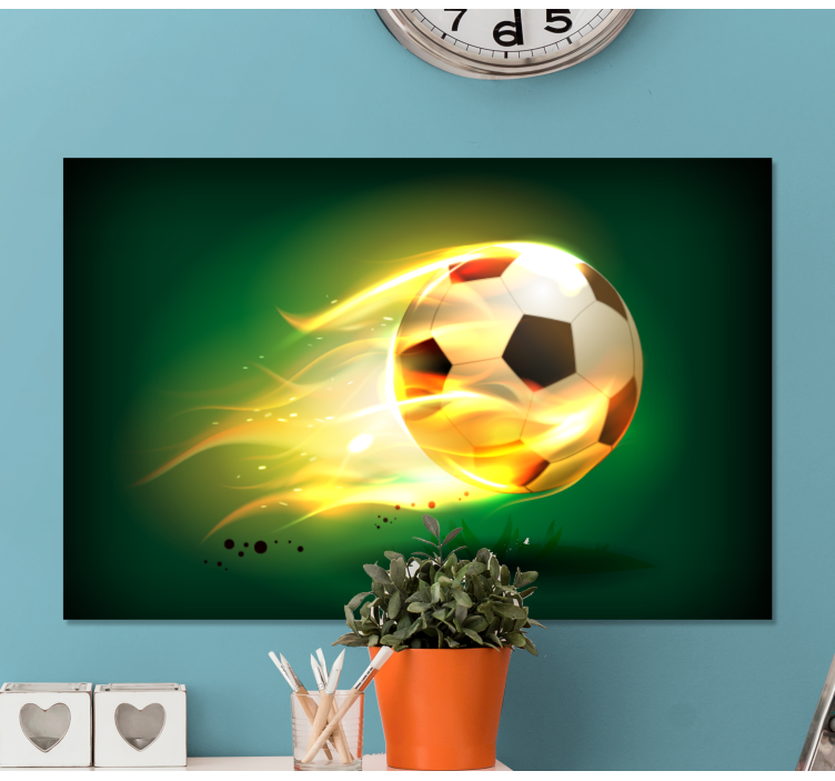 Tableau Football cool en feu - TenStickers