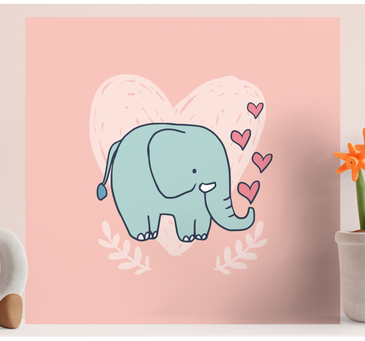 Tableau éléphants amour des éléphants mignons - TenStickers