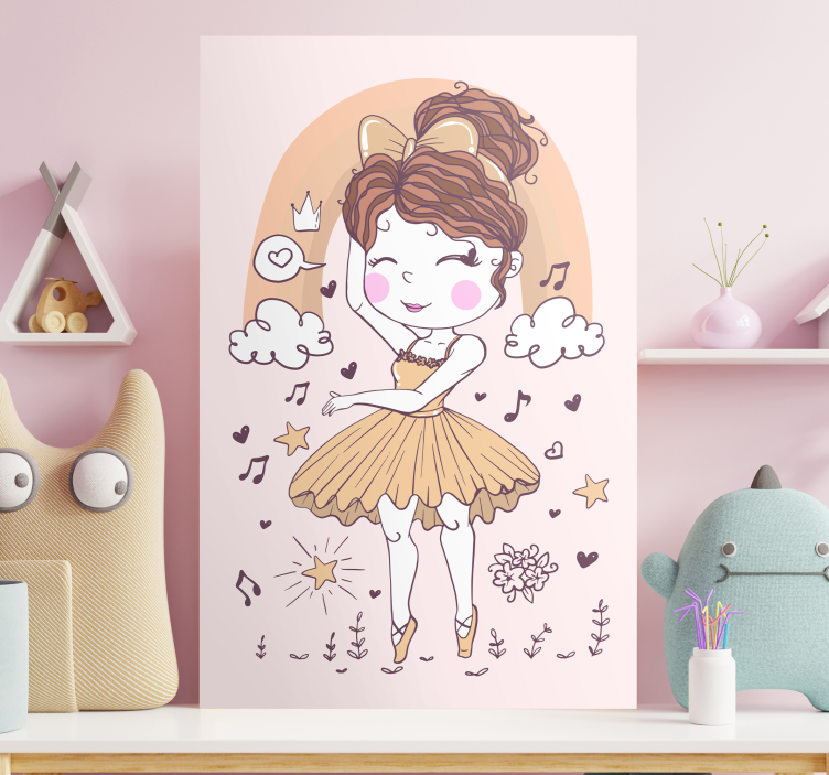 Tableau enfants danseuse de ballet joyeuse - TenStickers