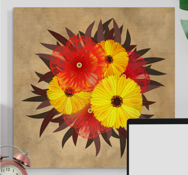Tableau fleurs et plantes arrangement de fleurs éclatantes - TenStickers