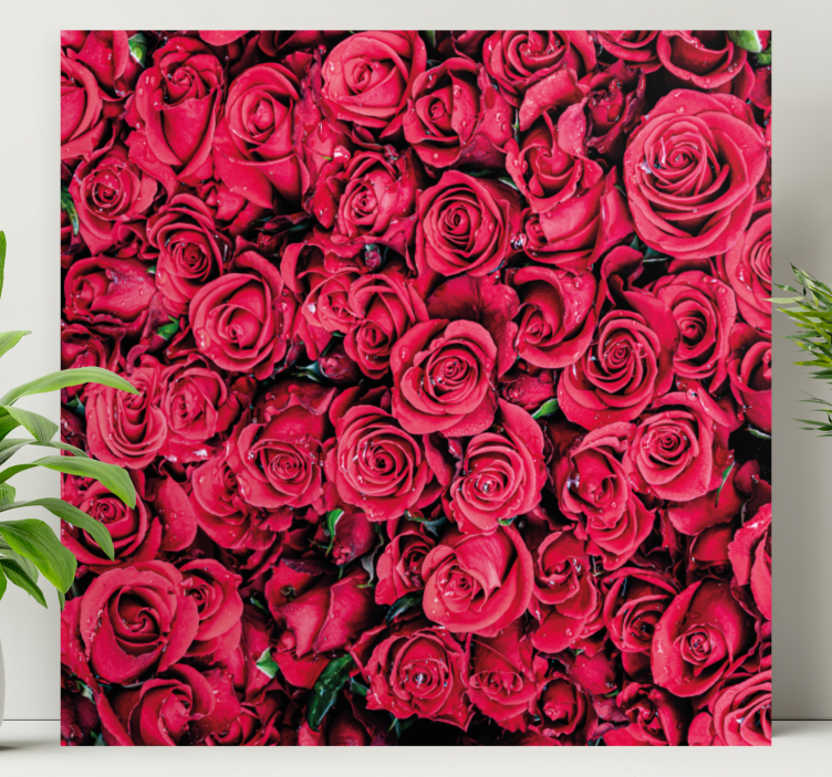 Tableau fleurs et plantes arrangement de pétales de rose - TenStickers