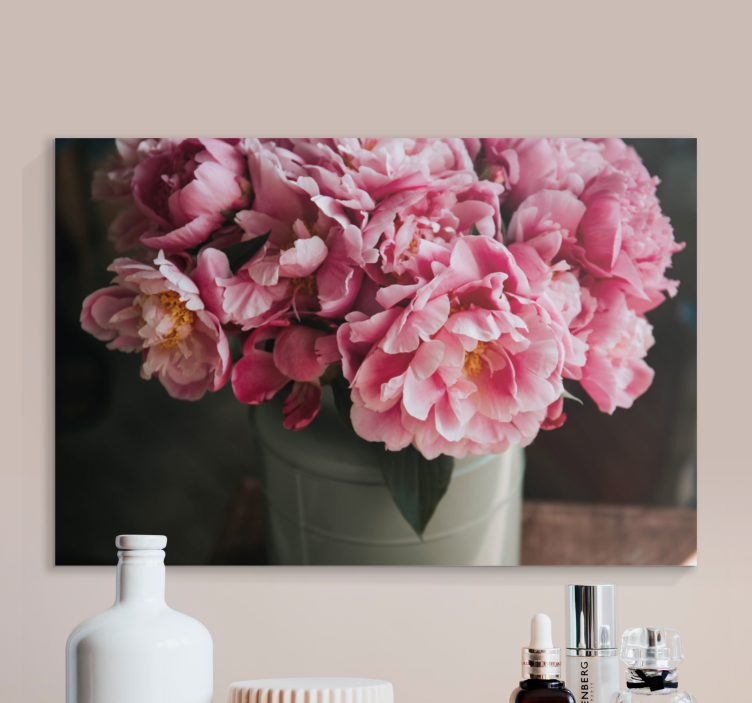 Tableau fleurs et plantes arrangement de pivoines roses - TenStickers