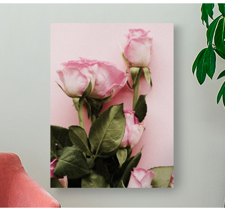 Tableau fleurs et plantes arrangement de roses roses - TenStickers