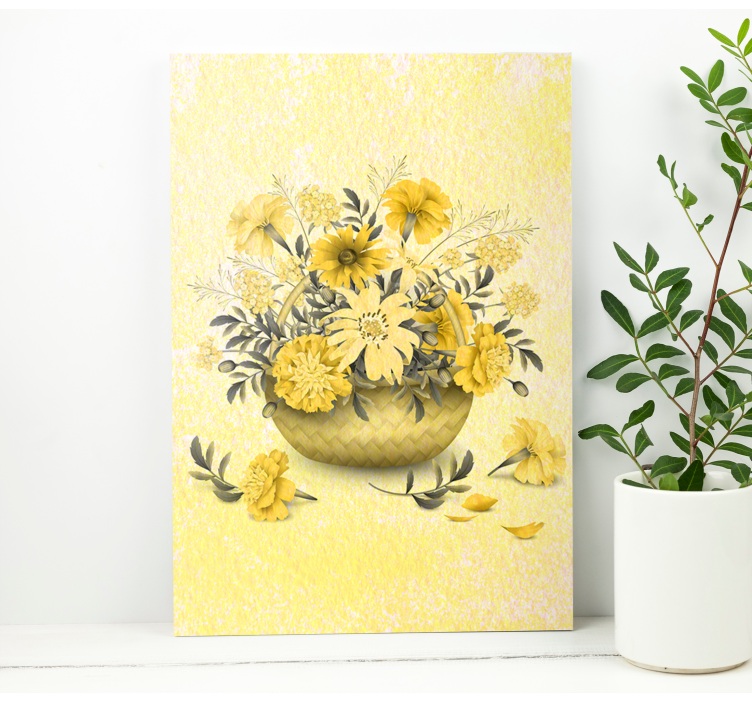 Tableau fleurs et plantes arrangement floral jaune - TenStickers