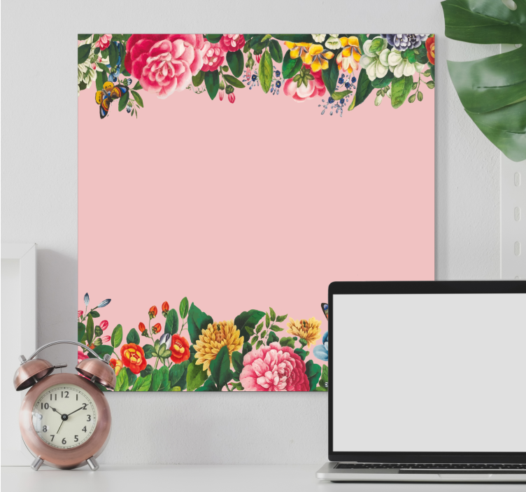 Tableau fleurs et plantes bordure florale vibrante - TenStickers