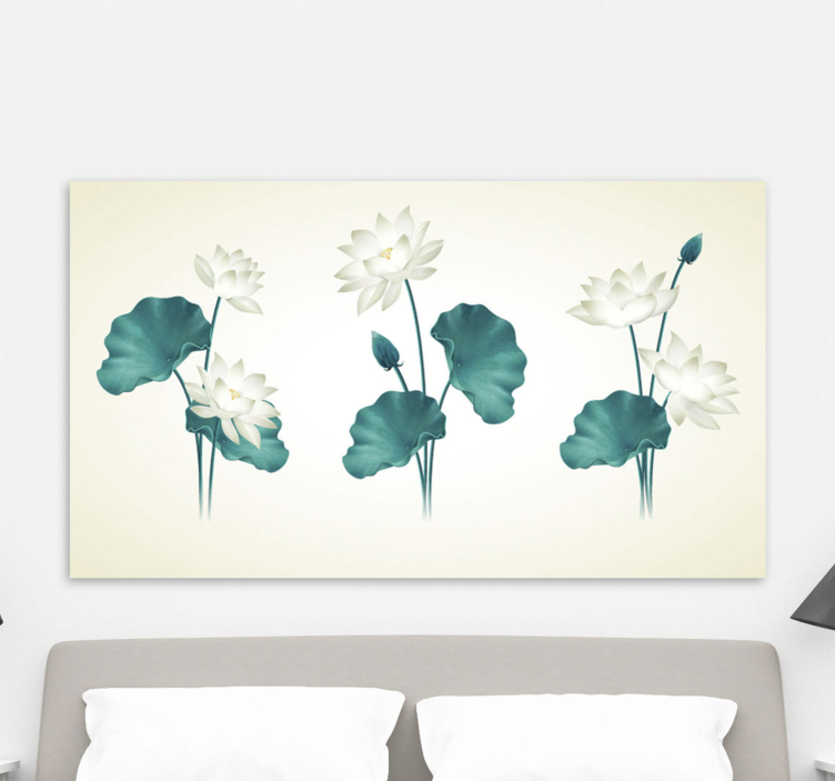 Tableau fleurs et plantes composition de fleurs de lotus - TenStickers