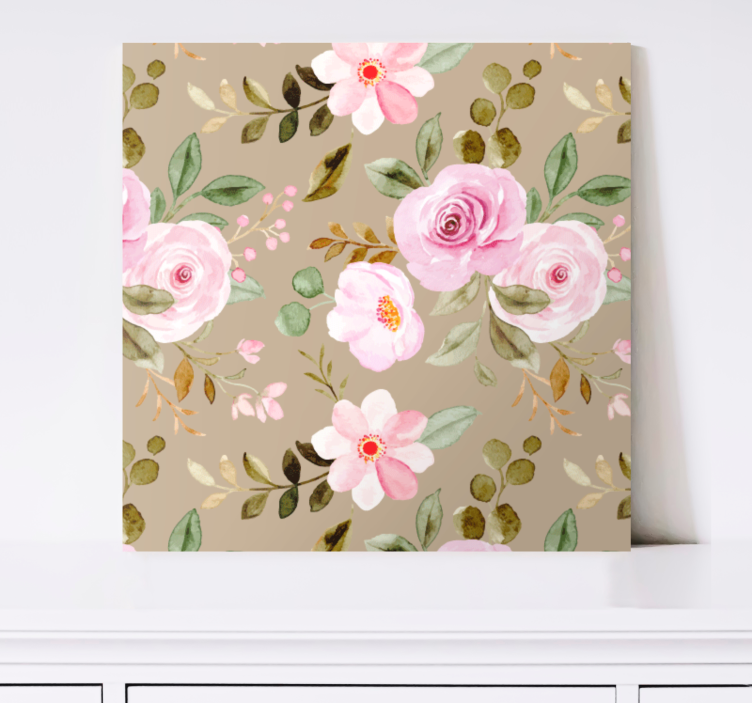 Tableau fleurs et plantes composition fleurie rosée - TenStickers