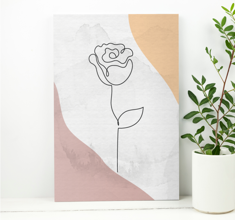 Tableau fleurs et plantes contour de rose Élégant - TenStickers