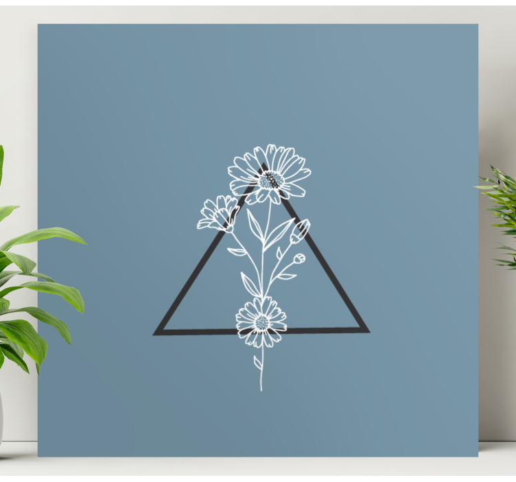 Tableau fleurs et plantes design triangle floral - TenStickers