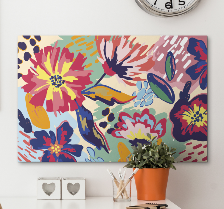 Tableau fleurs et plantes éclat floral abstrait - TenStickers