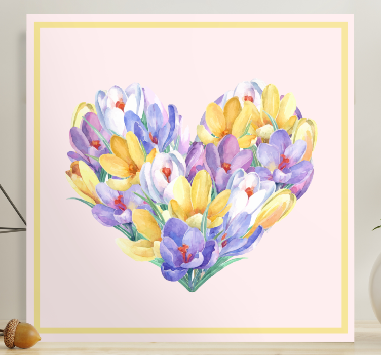 Tableau fleurs et plantes en forme de cœur - TenStickers