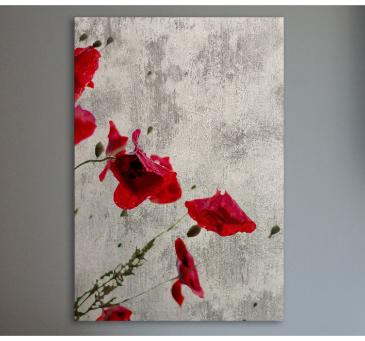 Tableau fleurs et plantes fleurs de pavot rouge - TenStickers