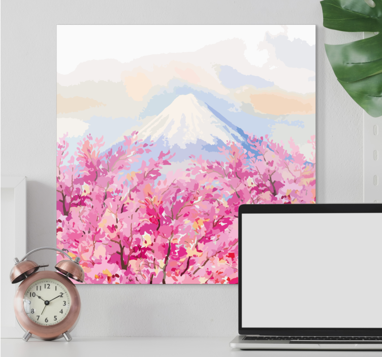 Tableau fleurs et plantes mont fuji en fleurs - TenStickers