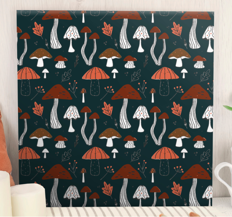 Tableau fleurs et plantes motif champignons - TenStickers