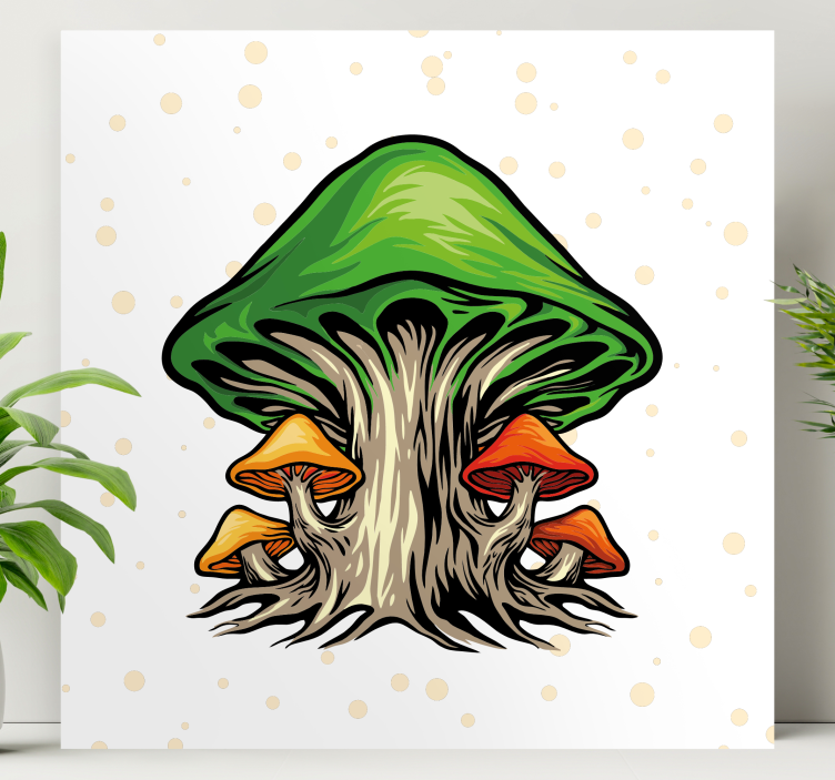 Tableau fleurs et plantes motif de croissance de champignons - TenStickers