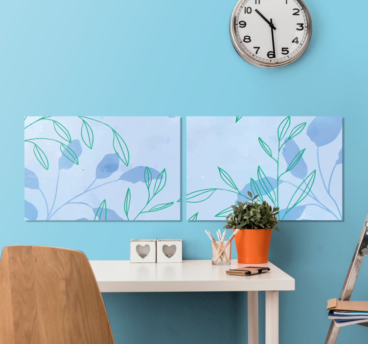 Tableau fleurs et plantes motifs de feuilles délicates - TenStickers