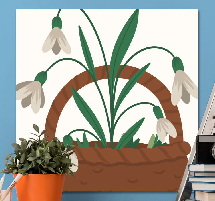 Tableau fleurs et plantes panier de perce-neige - TenStickers