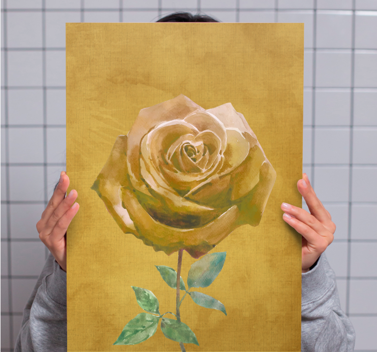 Tableau fleurs et plantes rose dorée élégante - TenStickers