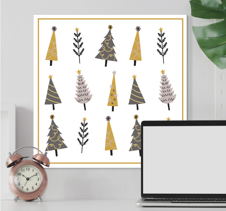 Tableau fleurs et plantes sapins de noël ornementaux - TenStickers