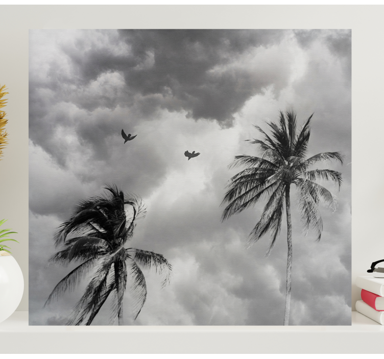 Tableau fleurs et plantes silhouette de palmiers - TenStickers