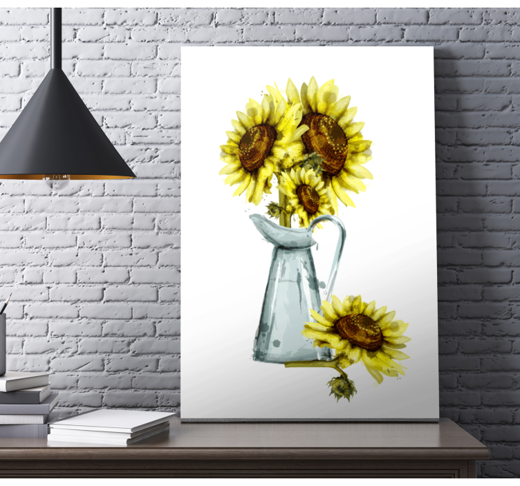 Tableau fleurs et plantes tournesols dans un pichet - TenStickers