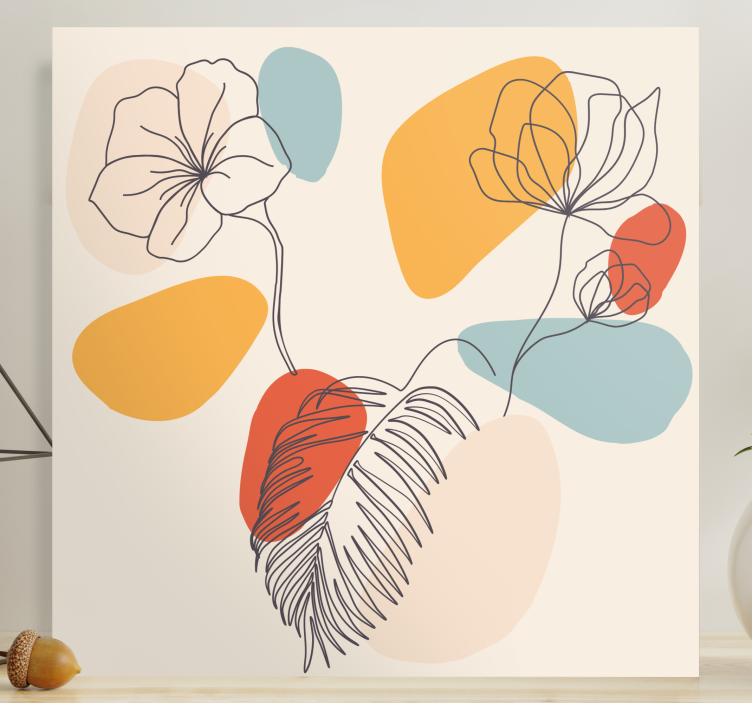 Tableau fleurs et plantes trajectoires florales entrelacées - TenStickers
